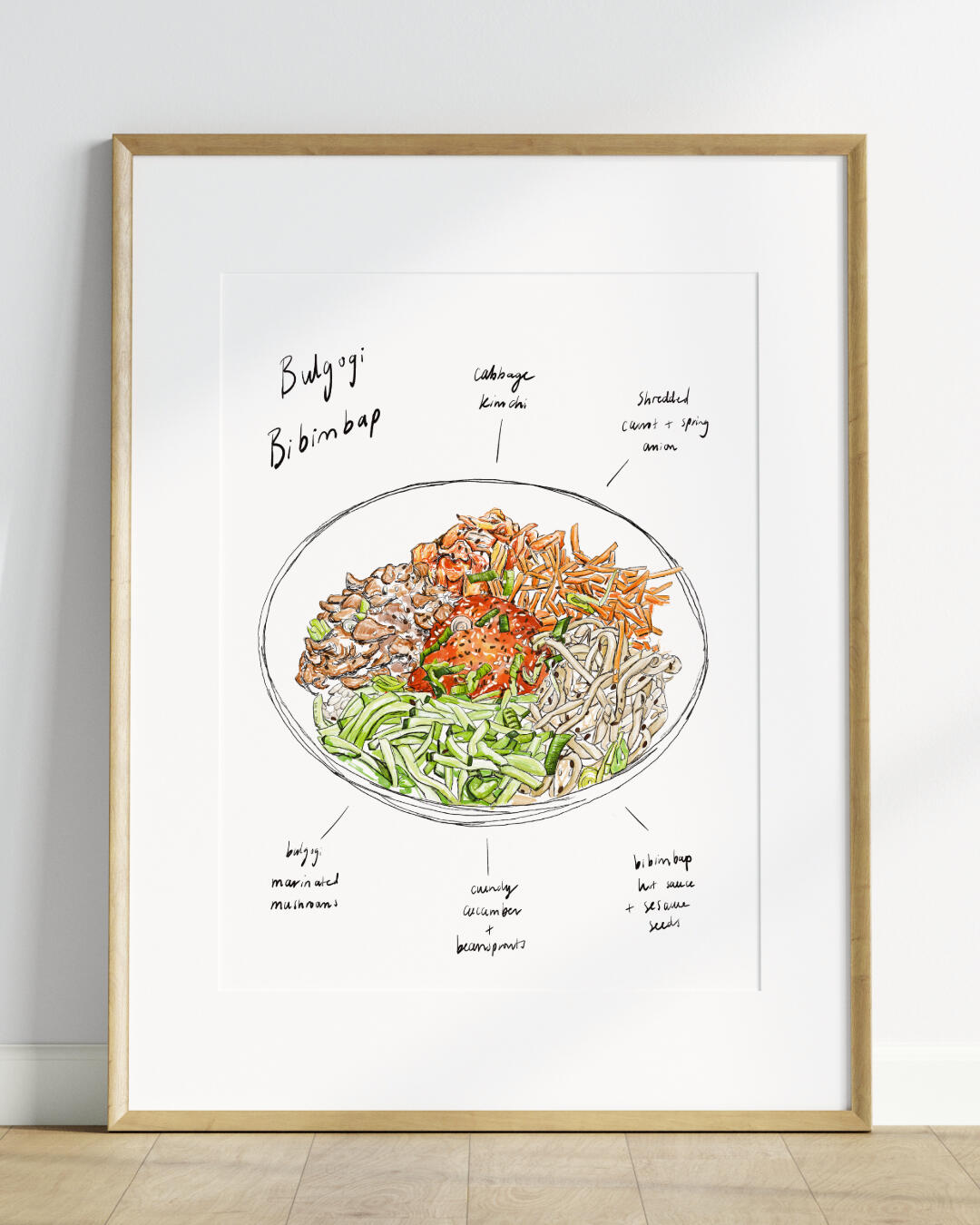 Bulgogi Bibimbap Illustration - Restaurant Display for Kimchi Cult, Glasgow.